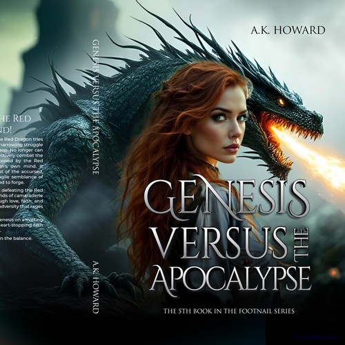 Fantasy book cover with the title 'Genesis Versus the Apocalypse'