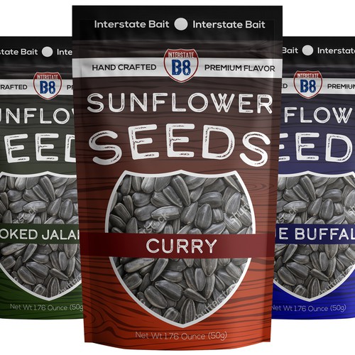 Sunflower design with the title 'premium sunflower seeds in bags'