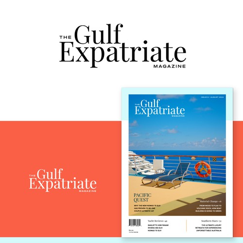 Magazine logo with the title 'The Gulf Expatriate Magazine Cover'