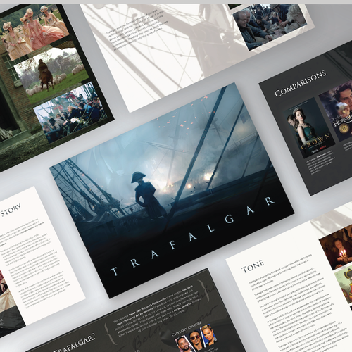 Drama design with the title 'Brochure and pitch deck for mini series.'