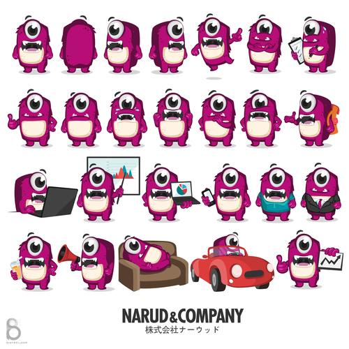 Adorable design with the title 'Mascot/Character Design Poses and Emotions'