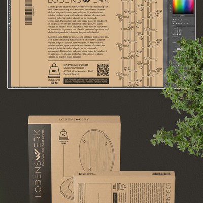 Modern Concept of Lobenswerk Bamboo Toilet Seat Cover Packaging