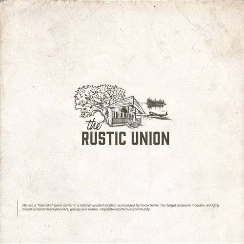 Barn logo with the title 'Vintage Concept of Wedding Centre Logo'