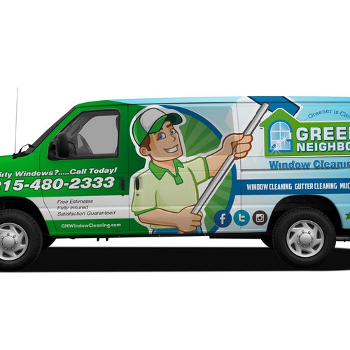 Vehicle graphic design with the title 'Green neighbor wrap variation'
