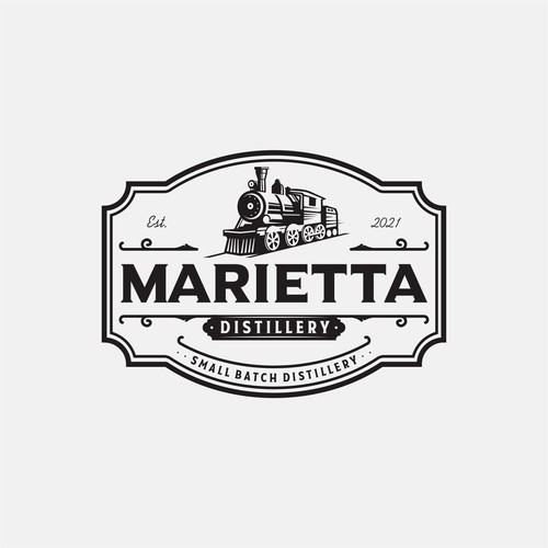 Train logo with the title 'Marietta'
