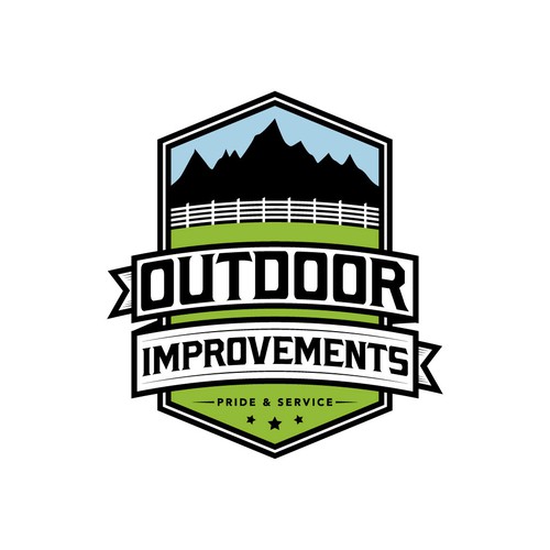 Fence design with the title 'Vintage Logo for Outdoor Improvements'