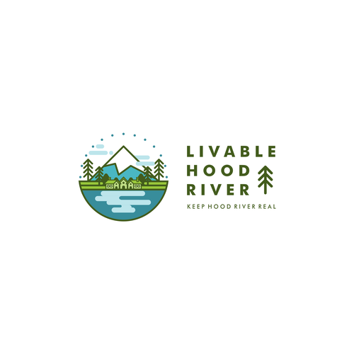 Outline logo with the title 'Logo for Livable Hood River'