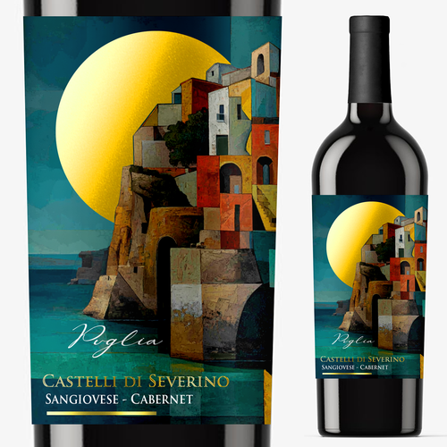 Red wine label with the title 'Italian Wine Label'