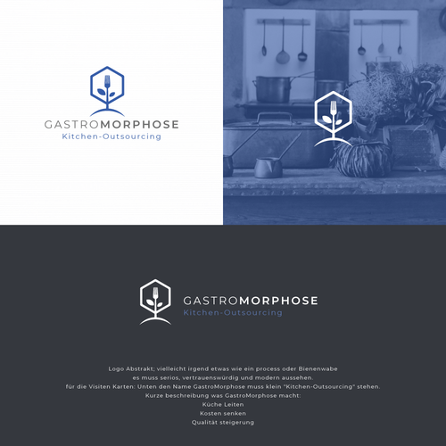 Process design with the title 'Logo concept for GastroMorphose'