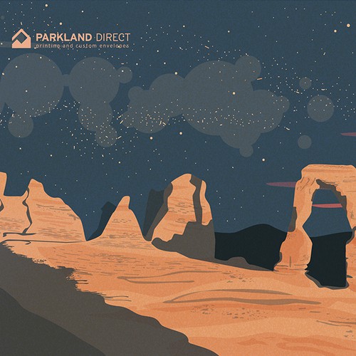 Envelope design with the title 'Parkland Direct Envelope Design'