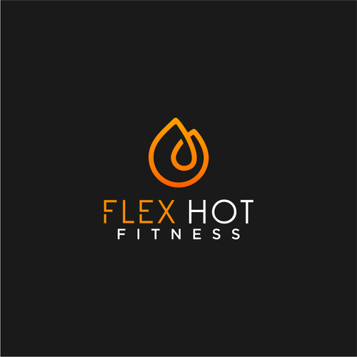 Fitness brand with the title 'flex hot fitness logo concept'