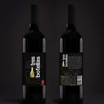 Wine Label Design for Tres Botellas