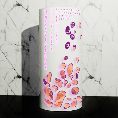 Brand packaging with the title 'Unique pasta package design'