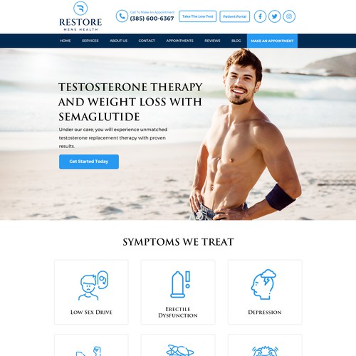 Men design with the title 'Men's Health Website'