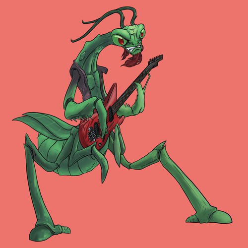 Animal character artwork with the title 'Mantis!'