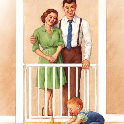 Painting artwork with the title ' Illustration for Baby goods retailer.'