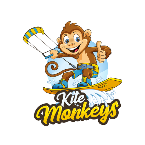 Sketchbook logo with the title 'Kite Monkeys character logo'