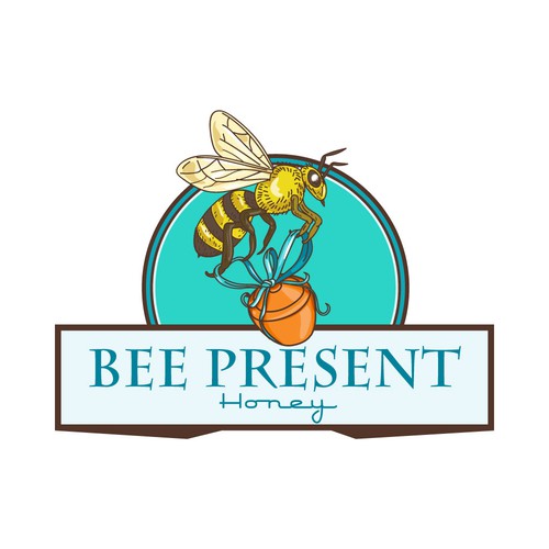 Present design with the title 'Bee Present Honey'