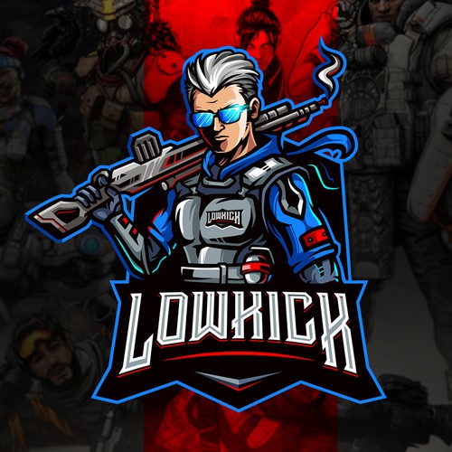 Logo e-sport avec le titre 'LowKick'