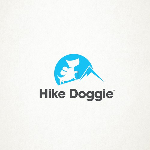 Hiking logo with the title 'Logo for Dog Trekking Service'