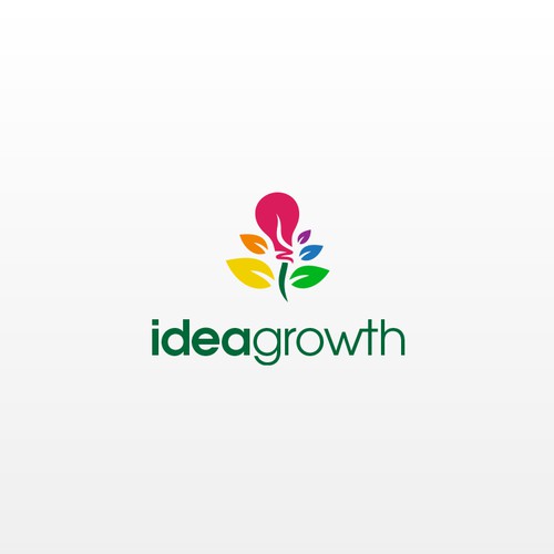 Green brand with the title 'Create brand identity for Idea Growth'