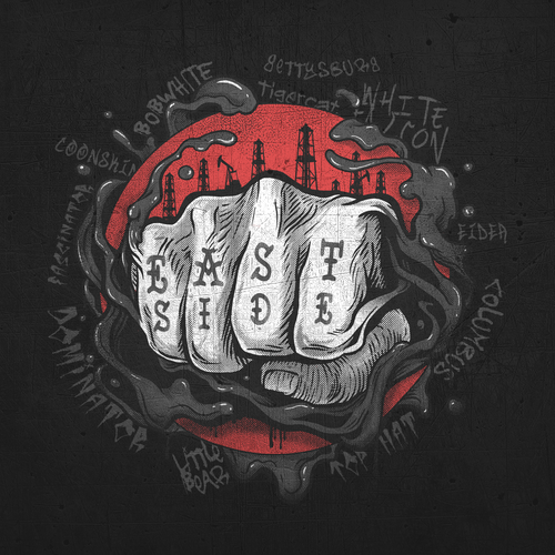 Graffiti design with the title 'delaware basin east shirt'