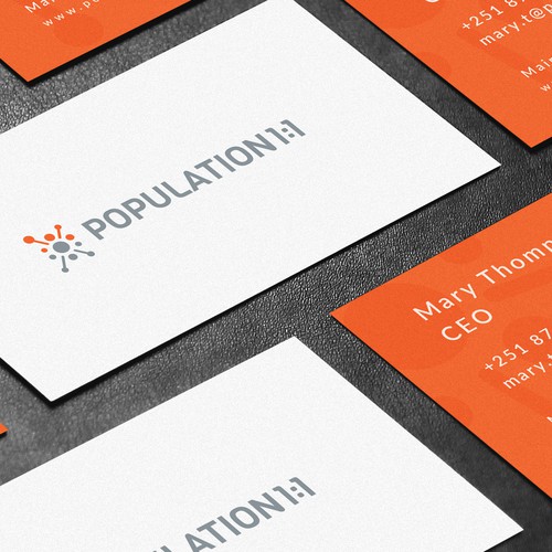 Startup brand with the title 'Logo Design for Population 1:1'