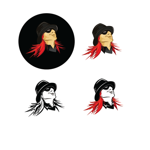 Straight-hair logo with the title 'Red Headed Rebel Character Logo '