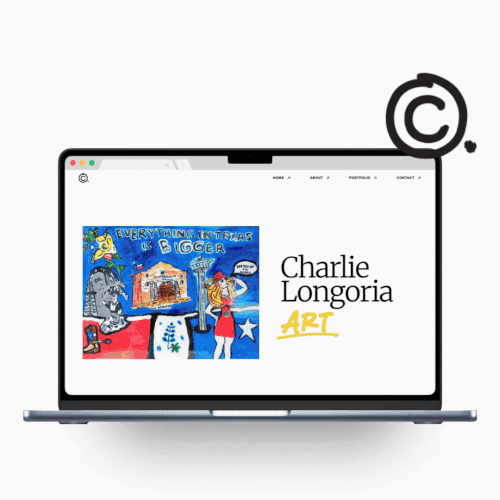 Modern design with the title 'Charlie Longoria Art Website'