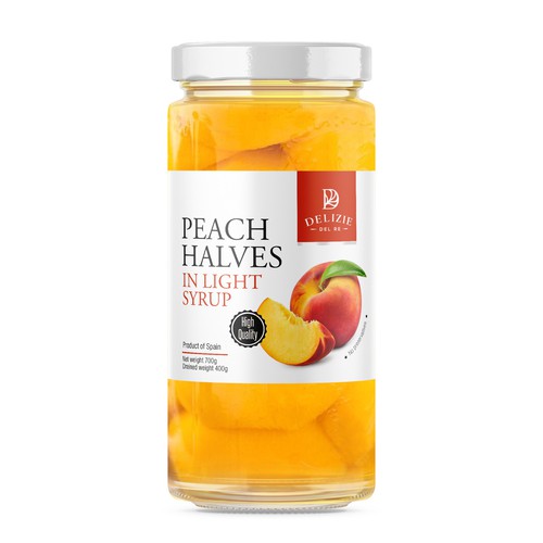 Fruit label with the title 'Packaging Design for Delizie'