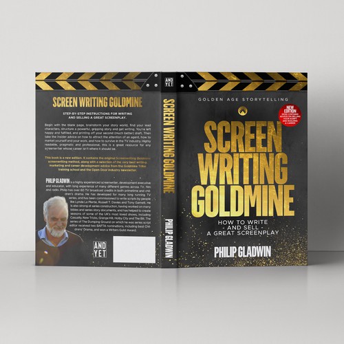 Gold foil design with the title 'Book Cover for Screen Writing Goldmine'