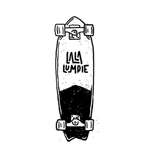 Retro artwork with the title 'RAW LINE STYLE ILLUSTRATION SKATEBOARD for Kids Brand.'