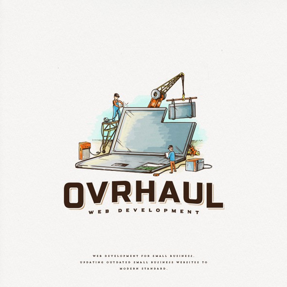 Laptop logo with the title 'Ovrhaul'