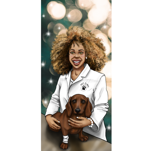 Pet illustration with the title 'Veterinarian Bookmark Illustration'