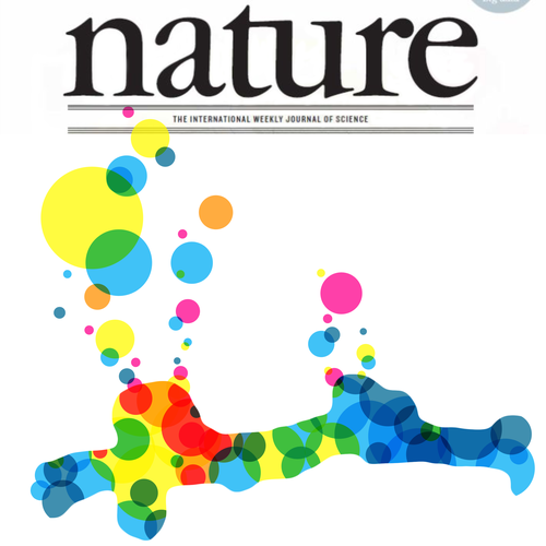 Science artwork with the title 'Nature magazine cover'