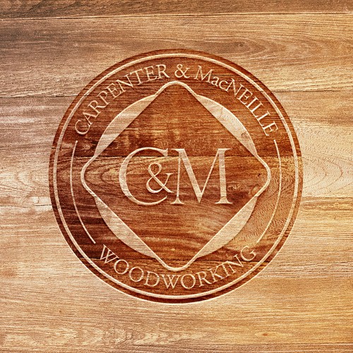 Wood label with the title 'Stamp Logo for CARPENTER & MacNEILLE V2'