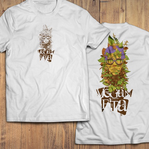 Green t-shirt with the title 'vegam fta'