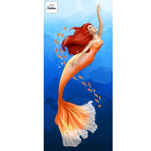 Mermaid artwork with the title 'Mermaid artwork'