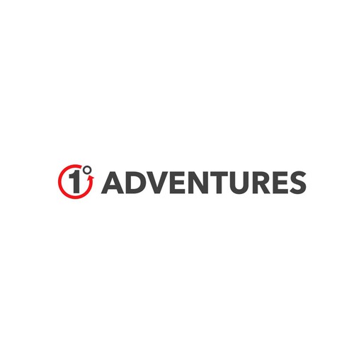 Gray and red logo with the title 'Logo for adventures!'