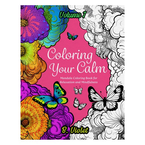 Coloring design with the title 'Coloring Book Cover'