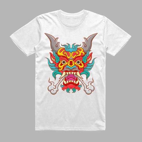 Vibrant t-shirt with the title 'Dragon with Hidden Letter'
