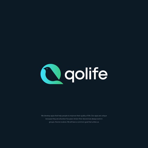 App brand with the title 'Logo concept for QOLife.com'