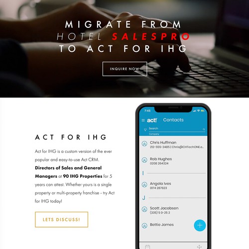 Video website with the title 'Act for IHG Design'