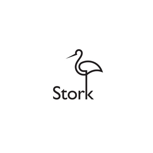Stork logo with the title 'Logo for mobile network provider for travelers'