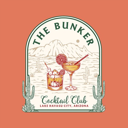 Vintage t-shirt with the title 'Design for The Bunker Cocktail Club'