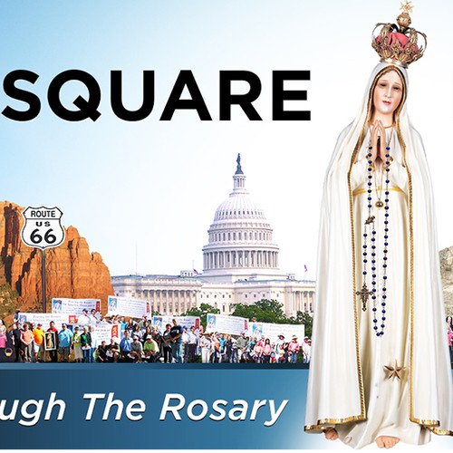 Photo editing design with the title 'Rosary Crusa Banner'