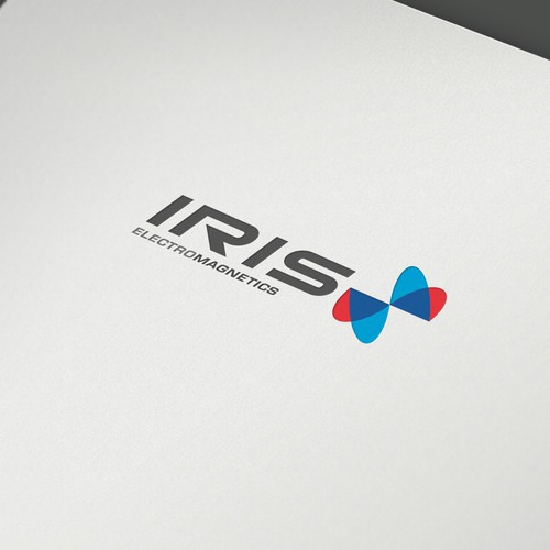 Blue and gray logo with the title 'iris'
