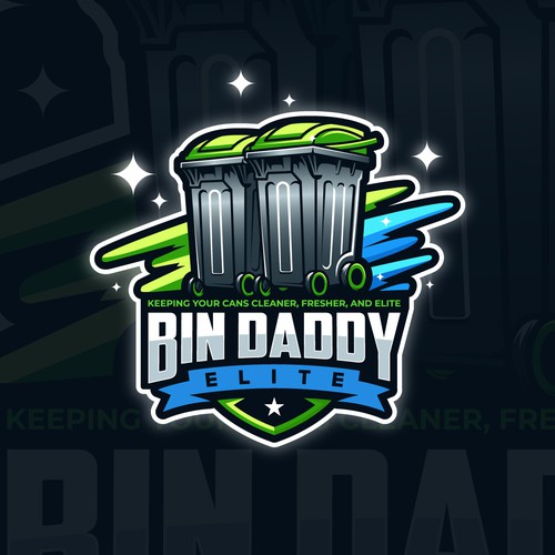 Masculine brand with the title 'Bin Daddy Elite'