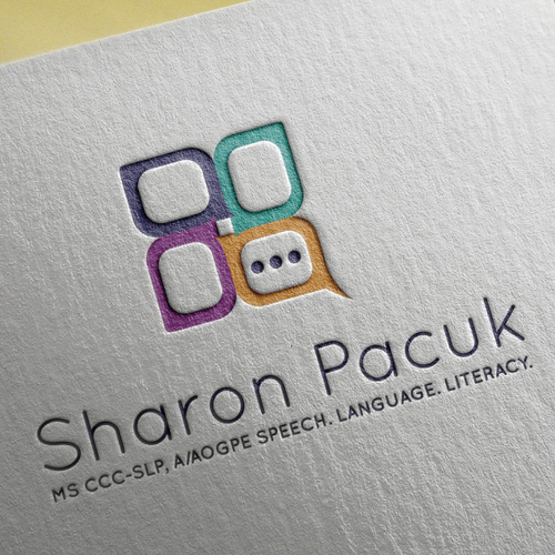 Speech bubble logo with the title 'Creative logo for speech/language/reading private practice'