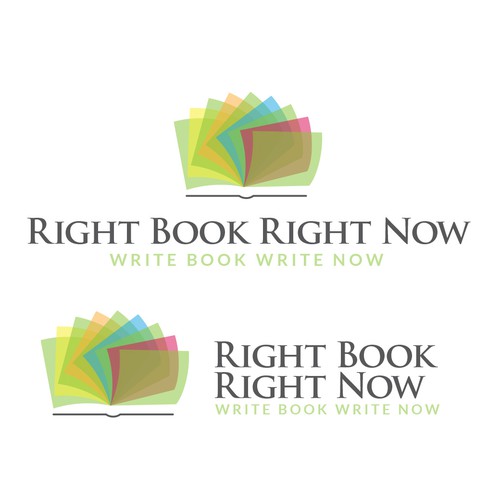 Transparent logo with the title 'Right Book Right Now logo'